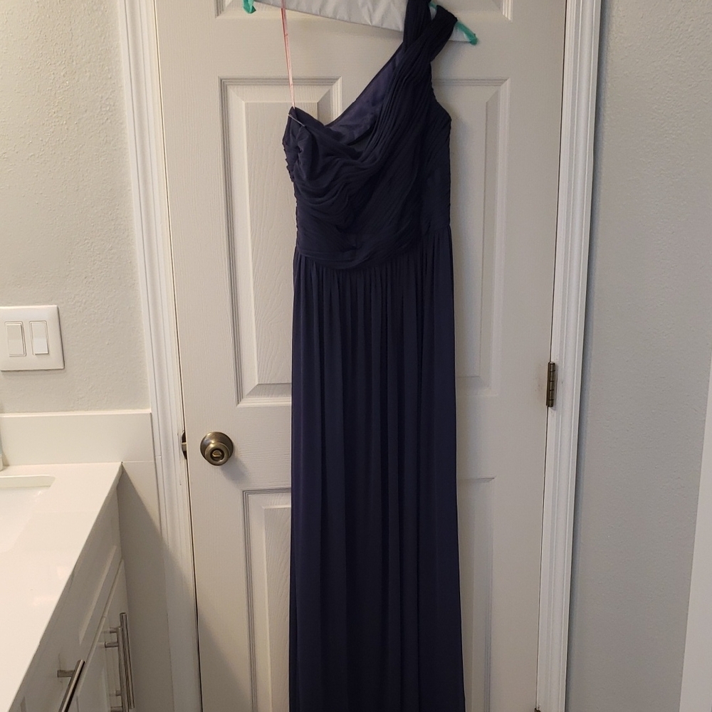 Monique Lhuillier Navy Chiffon Gown, Size 10